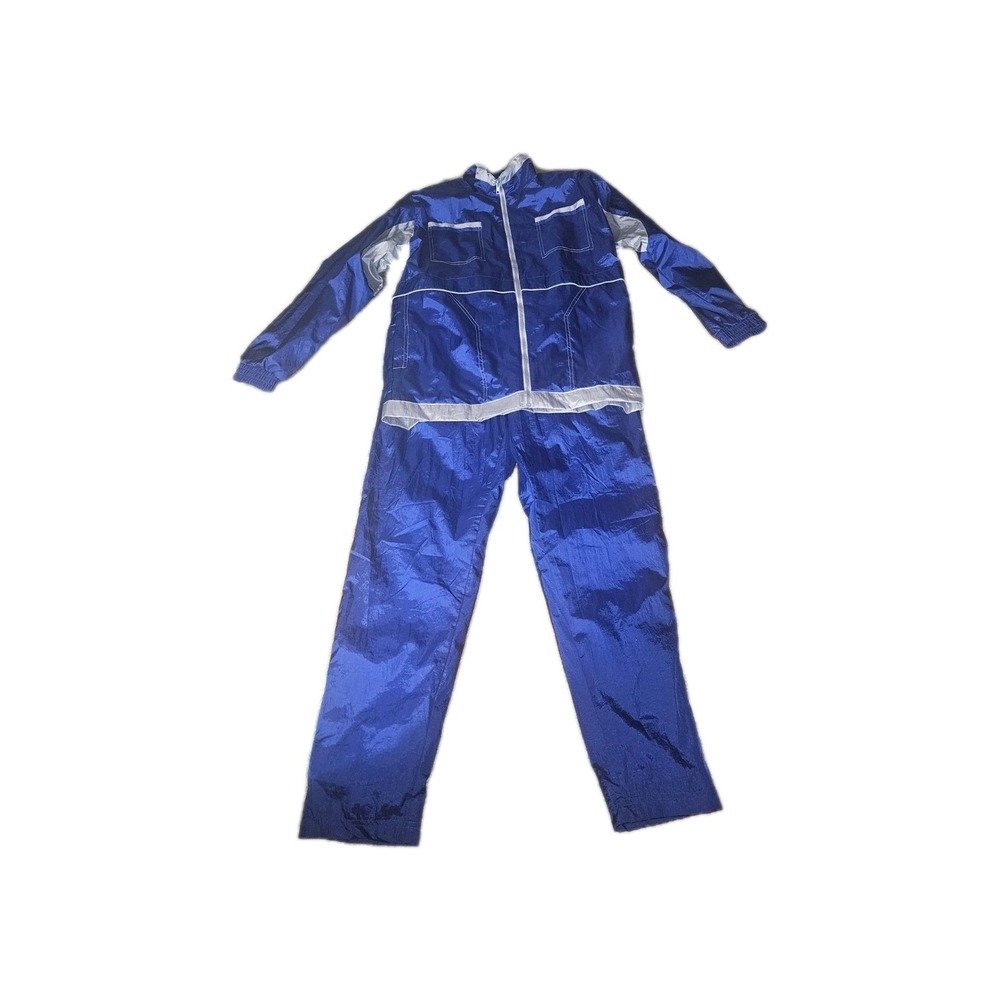 Vintage Lavon Tracksuit Womens Nylon Windbreaker Sz M Fleece Lined 80/90s Blue